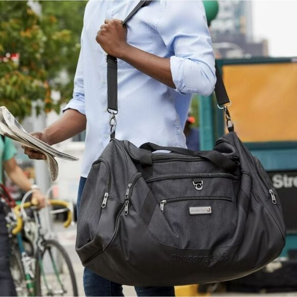 Swiss Tech 28" Excursion Travel Duffel Bag- Black - Picture 3 of 13